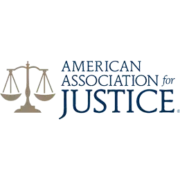 The logo for American Association for Justice, which uses Blue Sky eLearn's legal LMS.